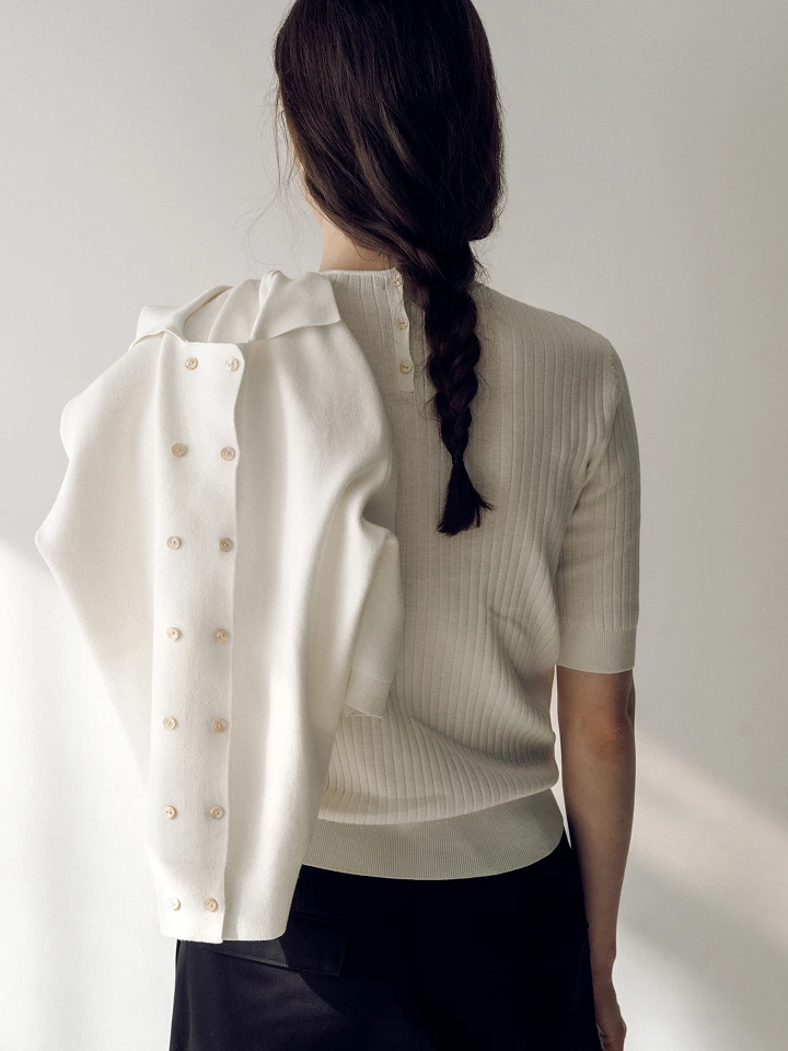 昭和が匂うサマーニット。