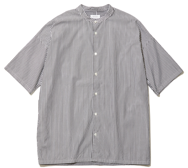EN ROUTE｜Gingham Band Collar Shirt