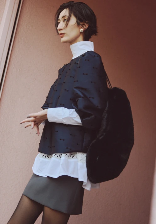 RIBON CUT JACQUARD SET-UP DAILY STYLING