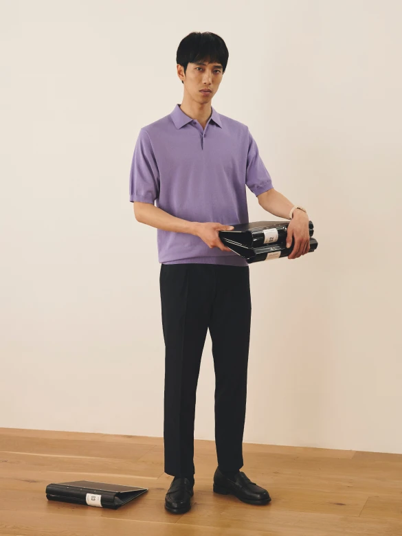KNIT POLO & DOTAIR TROUSERS