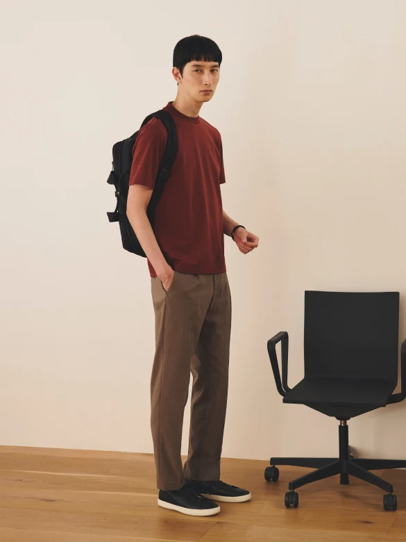 PONTE TEE & TAFFETA TROUSERS